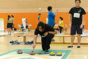 Team A student Wong Chung Ho was playing carefully at the tournament.