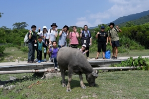 學生於大嶼山貝澳參與考察濕地生態活動。 