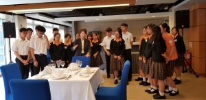 Students are having table manner class